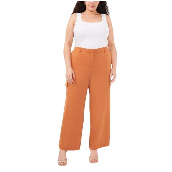 Halogen Wide Leg Cargo Pants in Warm Latte Womens Plus 3X Utility Work Pants - Picture 8 of 11